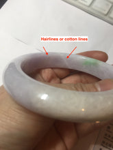 Load image into Gallery viewer, 59.5mm certified 100% natural Type A sunny green/purple white jadeite jade bangle PC198-1215
