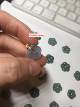 Load image into Gallery viewer, 100% Natural type A icy watery blue green gray Guatemala jadeite Forget-Me-Not(勿忘我) Flower Pendant group BP180
