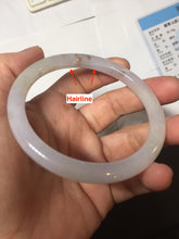 Load image into Gallery viewer, 58mm certified Type A 100% Natural white light purple red with brown red flying dandelions slim round cut Jadeite Jade bangle PE119-3719
