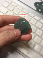 Load image into Gallery viewer, 100% Natural type A dark green/blue/black/gray Guatemala jadeite jade 3D tropical fish Pendant group PD94
