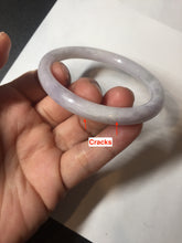 Load image into Gallery viewer, 51.5mm certified 100% natural type A light purple white slim oval round cut jadeite jade bangle BL51-3528
