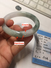 Load image into Gallery viewer, 52.8mm Certified type A 100% Natural green white light purple Jadeite bangle PE30
