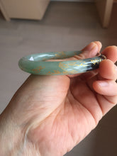 Load image into Gallery viewer, 58.4mm 100% Natural type A icy watery green dark carved flowers golden-painted round cut Jadeite Jade bangle PH74-5863
