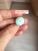 Load image into Gallery viewer, 16-19 mm Type A 100% Natural  light green sunny green white Jadeite Jade Safety Guardian Button donuts Pendant group PB90
