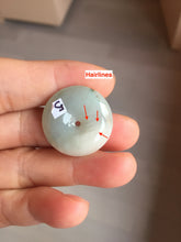 Load image into Gallery viewer, 23.5-28mm Type A 100% Natural sunny green/oily dark green black gray(老油青)/purple Jadeite Safety Guardian Button donuts pendant group PB301
