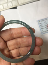 Load image into Gallery viewer, 50.5mm Certified Type A 100% Natural dark green blue gray black slim round cut Guatemala Jadeite bangle PJ21-2587
