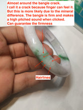 Load image into Gallery viewer, 57mm certified 100% natural sunny green/white/purple jadeite jade bangle AX92-5423
