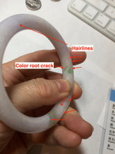 Load image into Gallery viewer, 54mm Certified type A 100% Natural sunny green purple round cut Jadeite bangle PC101-4952

