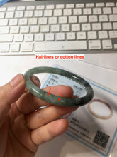 Load image into Gallery viewer, 56mm Certified Type A 100% Natural watermelon rind &amp; Smoky Black-Gray(WuJi) Jadeite round cut Jadeite bangle AZ181-0513
