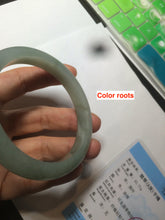 Load image into Gallery viewer, 57.4mm 100% natural Type A icy oily dark green/gray jadeite jade bangle AX59-0336
