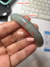 Load image into Gallery viewer, 54.7mm certified type A 100% Natural light purple brown green(FU LU SHOU) dark green gray(淡油青) black jadeite jade bangle BS153-0489
