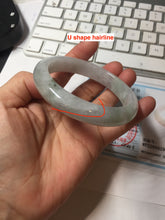 Load image into Gallery viewer, 57.8mm certified 100% certified natural  light green white fresh air jadeite jade bangle PC251-0569
