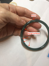 Load image into Gallery viewer, 61mm Certified Type A 100% Natural dark green/blue/gray with Guatemala slim round cut Jadeite bangle PE53-7041
