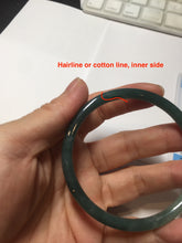 Load image into Gallery viewer, 56.8mm Certified Type A 100% Natural dark green/blue/gray with Guatemala slim round cut Jadeite bangle PJ93-3450
