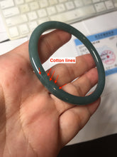 Load image into Gallery viewer, 56.5mm Certified Type A 100% Natura dark blue/green/gray/black Guatemala slim round cut Jadeite bangle PJ98-2453
