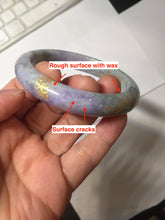 Load image into Gallery viewer, 55.2mm 100% Natural type A green purple carved branches and flowers and golden-painted Jadeite Jade bangle PH183

