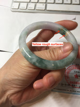 Load image into Gallery viewer, 54.5mm Certified 100% natural Type A Watermelon Rind Green &amp; Light Purple jadeite jade bangle PH242-0177
