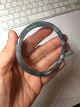 Load image into Gallery viewer, 58.5mm Certified Type A 100% Natural dark green/blue/gray Guatemala slim round cut Jadeite bangle PH7-2347
