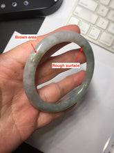 Load image into Gallery viewer, 54.5mm Certified Type A 100% Natural light green/gray/black round cut Jadeite bangle J147-3893
