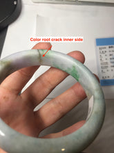 Load image into Gallery viewer, 58.5mm Certified Type A 100% Natural Sunny Green Purple Gray brown black Jadeite Jade Bangle AZ182-6585
