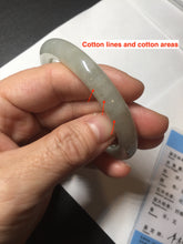 Load image into Gallery viewer, 54.2mm certified 100% natural type A certified light green with floating seaweed round cut jadeite jade bangle BM62-6610
