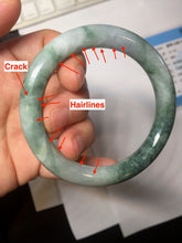 Load image into Gallery viewer, 52.5mm Certified Type A 100% Natural green purple round cut jadeite Jade bangle PJ37-0284
