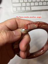 Load image into Gallery viewer, 58.3mm 100% natural red jasper stone(红碧玉,鸡血石) round cut bangle SY117

