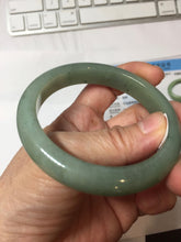 Load image into Gallery viewer, 57.1mm Certified Type A 100% Natural Oily Dark Green Gray Black(油青) Jadeite Jade Bangle PH262-7158
