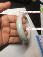 Load image into Gallery viewer, 50.5mm Certified Type A 100% Natural sunny green/purple/yellow(FU LU Shou) oval Jadeite Jade bangle AK53-1221

