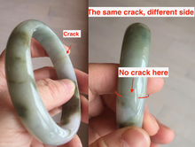 Load image into Gallery viewer, 54mm certified natural 100% natural Type A light green brown purple ethereal mist oval jadeite jade bangle AA37-5303
