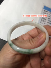 Load image into Gallery viewer, 50.2mm Certified Type A 100% Natural white with floating flowers/purple Jadeite Jade bangle BL92-4677
