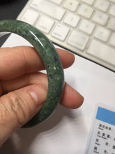 Load image into Gallery viewer, 60mm certified 100% natural Type A Spanish green gray black jadeite jade bangle H165-6028
