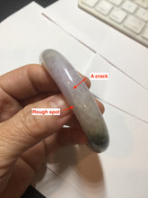 Load image into Gallery viewer, 58.5mm certified Type A 100% Natural dark green purple Jadeite Jade bangle PE75-(2315)
