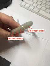 Load image into Gallery viewer, 50.5mm Certified Type A 100% Natural sunny green/white Oval Jadeite Jade bangle F115-0086
