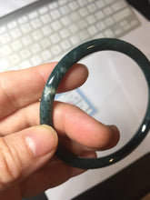 Load image into Gallery viewer, 59mm Certified Type A 100% Natural dark green/blue/gray with Guatemala slim round cut Jadeite bangle PH5-2328
