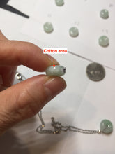 Load image into Gallery viewer, 10-12.8mm Type A 100% Natural light green sunny green white Jadeite Safety Guardian Button donuts pendant PH62 Add on item
