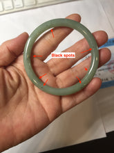 Load image into Gallery viewer, 57mm Certified Type A 100% Natural Oily Dark Green Gray Black(油青) round cut Jadeite Jade Bangle PE109-7139
