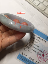 Load image into Gallery viewer, 56.4mm certified 100% natural Type A icy light green/purple jadeite jade bangle PE6-0298
