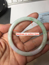 Load image into Gallery viewer, 54.4mm certified 100% natural Type A white/purple/sunny green slim round cut jadeite jade bangle PC253-0842
