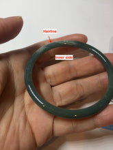 Load image into Gallery viewer, 55mm Certified Type A 100% Natural dark green/blue/gray Guatemala slim round cut Jadeite bangle PE60-7065
