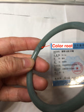 Load image into Gallery viewer, 63mm Certified Type A 100% Natural Light Blue Green Gray Ru Kiln Sky Celadon Blue (汝窑天青蓝) Guatemala Jadeite Jade Slim Round Bangle AZ167-8632
