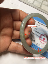Load image into Gallery viewer, 54.7mm Certified type A 100% Natural light green gray black slim round cut Jadeite bangle PA193-2468
