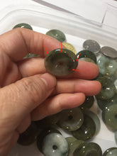 Load image into Gallery viewer, 22-25mm Type A 100% Natural dark green/white/yellow /gray/black Jadeite Jade Safety Guardian Button donut Pendant group PB49 (Add-on items)
