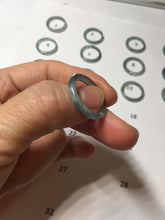 Load image into Gallery viewer, 16.3mm size 5 3/4 100% natural type A icy watery green/blue Guatemala jadeite jade band ring group PA221
