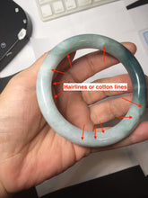 Load image into Gallery viewer, 57.5mm Certified Type A 100% Natural Dark Green Blue Gray Black Moonlit Ink (水墨月色) Round Cut Jadeite Jade Bangle BS150-0741
