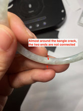 Load image into Gallery viewer, AllaboutjadeCanada.com only 56.6mm certified 100% natural Type A icy watery light green white skinny round cut jadeite jade bangle AZ188-(7340)
