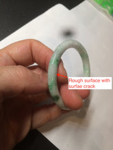 Load image into Gallery viewer, 35-38mm Type A 100% Natural sunny green/white Jadeite Jade kids bangle /scarf button group BF100
