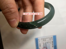 Load image into Gallery viewer, 58.6mm Certified Type A 100% Natural dark green/blue/gray/black with flying snow Guatemala Jadeite bangle BS155-0123
