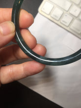 Load image into Gallery viewer, Sold！ please don't oder. Thanks. 57mm Certified Type A 100% Natural dark green/blue/gray round cut Guatemala Jadeite jade bangle PJ15-9676
