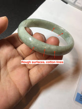 Load image into Gallery viewer, 52mm certified Type A 100% Natural light green oval Jadeite Jade bangle BM94-4461
